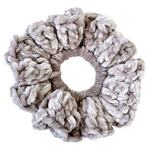 Scrunchies Brand New Handmade Crochet Velvet Soft Taupe for all hair type